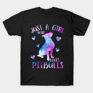 Just a girl who loves pitbulls T-Shirt